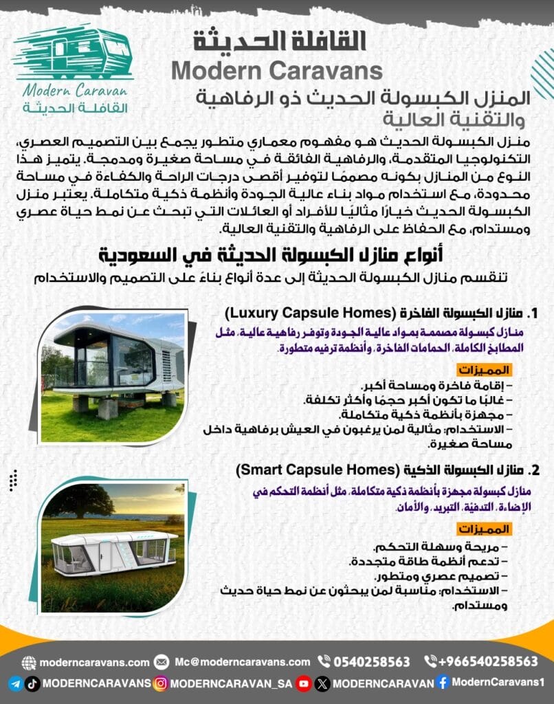 منازل الكبسولة الحديثة